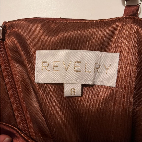 Revelry Rory Satin Bridesmaids Dress - Terracotta Rush - Picture 9 of 10